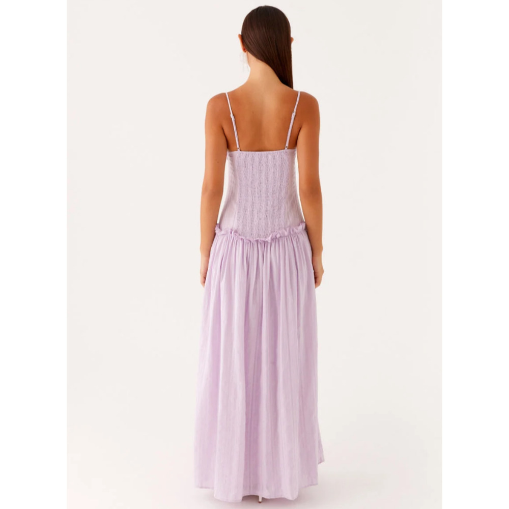 Peppermayo Jacinda Drop Waist Maxi Dress Lavender 4 Wedding Guest Cottagecore - Picture 2 of 16